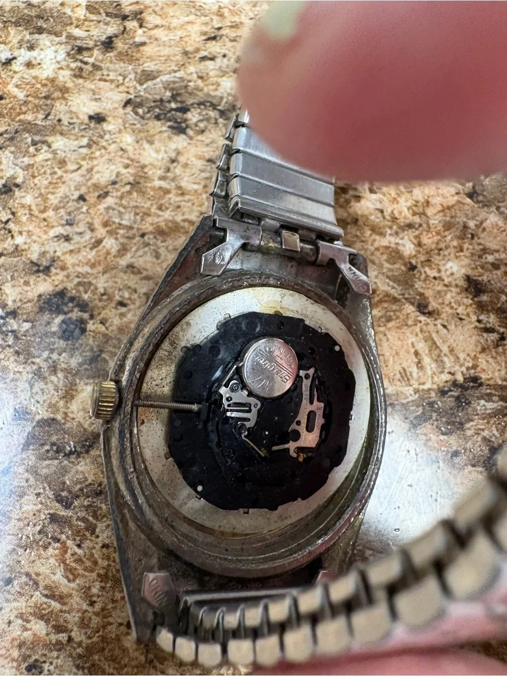 Vintage Caesars Quartz Watch Jubilee Style Band Parts Repair Missing Back